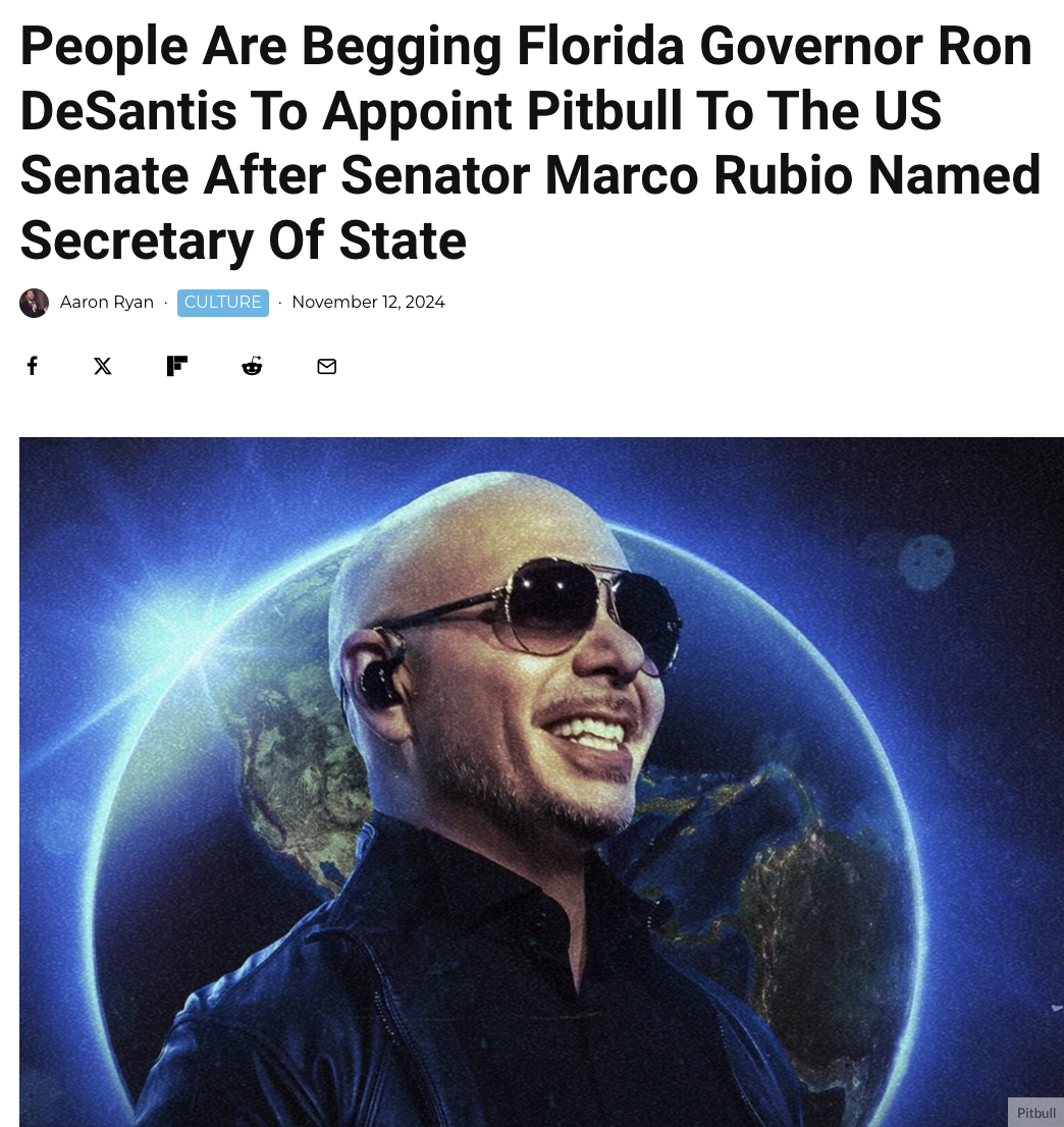 pitbull party after dark tour - People Are Begging Florida Governor Ron DeSantis To Appoint Pitbull To The Us Senate After Senator Marco Rubio Named Secretary Of State Aaron Ryan Culture f X F P