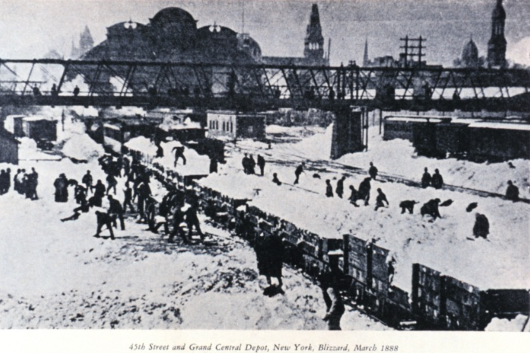 great blizzard of 1888 - 45th Street and Grand Central Depot, New York, Blizzard,