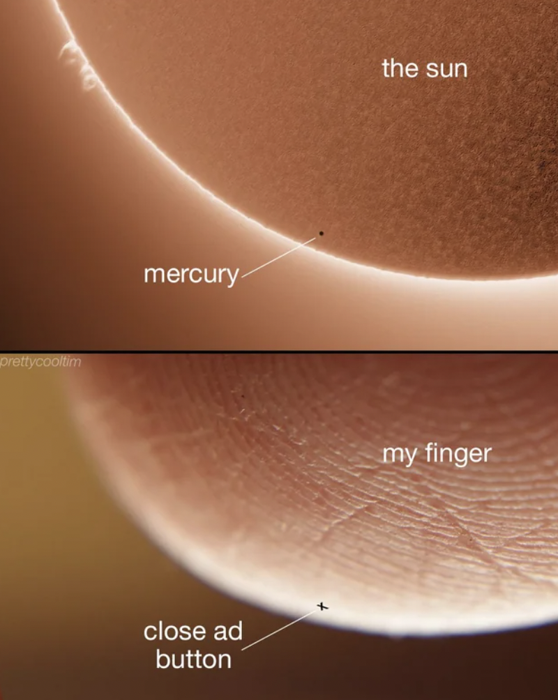 close ad button meme - prettycooltim mercury close ad button the sun my finger