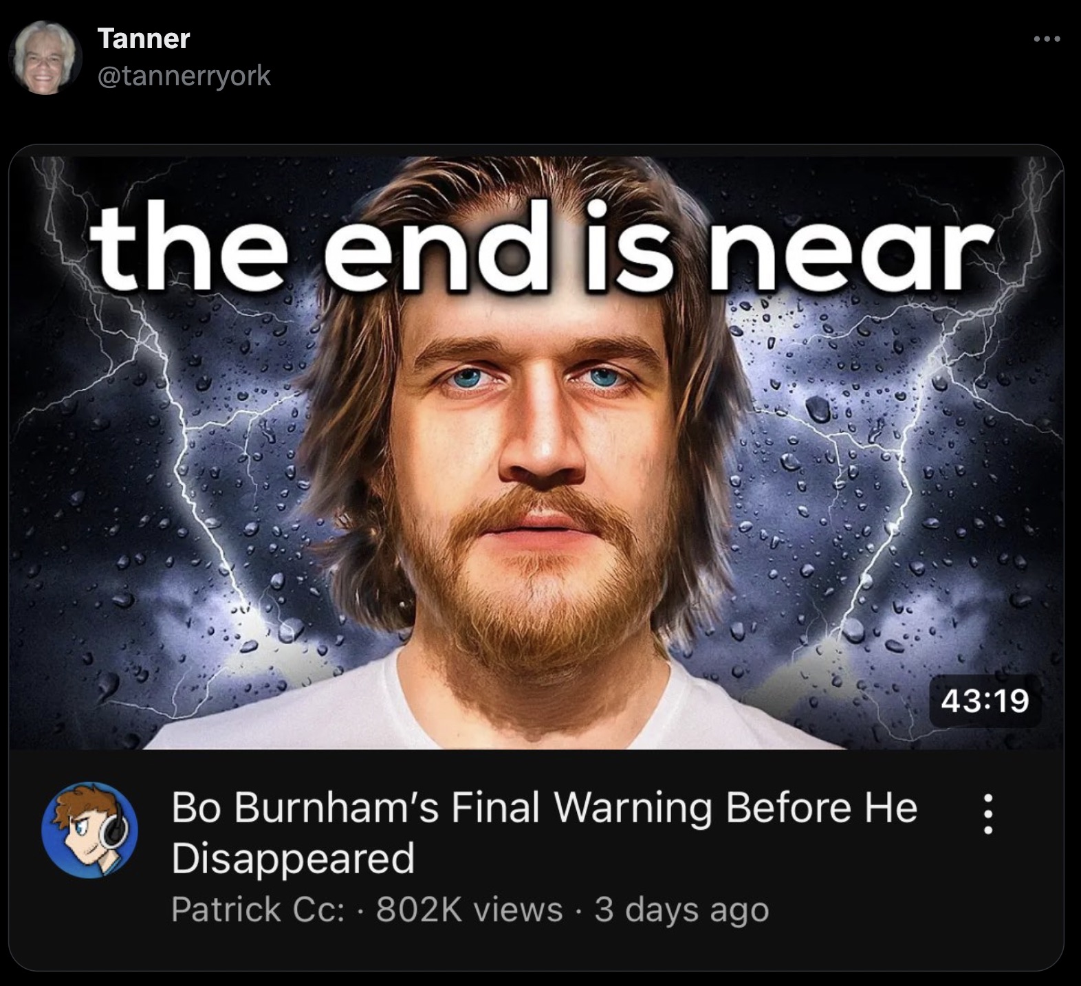 screenshot - Tanner the end is near Bo Burnham's Final Warning Before He Disappeared Patrick Cc views 3 days ago