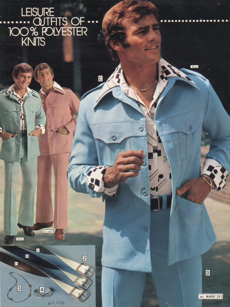 leisure suit 1970s - Leisure Outfits Of.. 100% Polyester Knits 3 Won 2 C 0