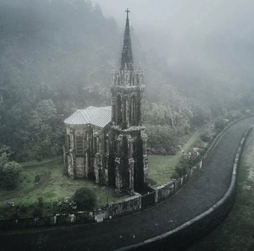 Abandoned Gothic church in Portugal.