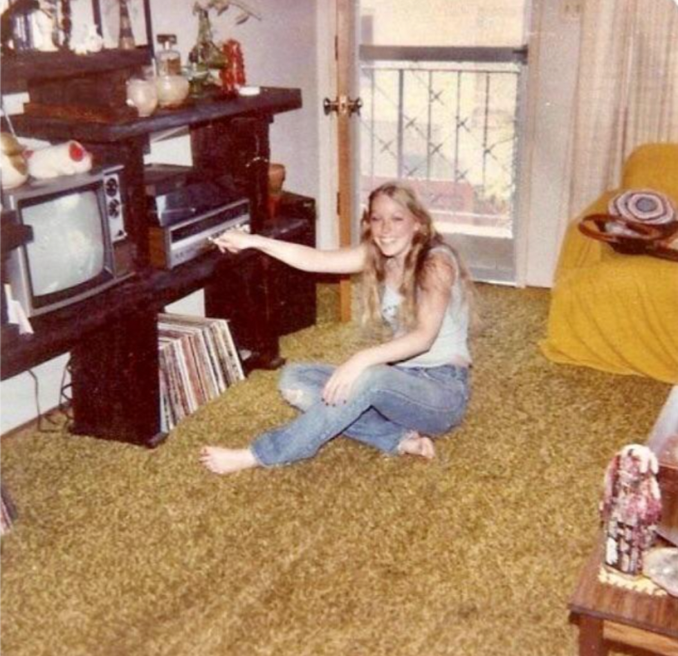 “Just the girl next door listening to her Hi-Fi stereo, 1978.”