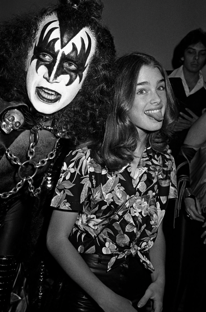 Gene Simmons and a thirteen year old Brooke Shields, 1978.