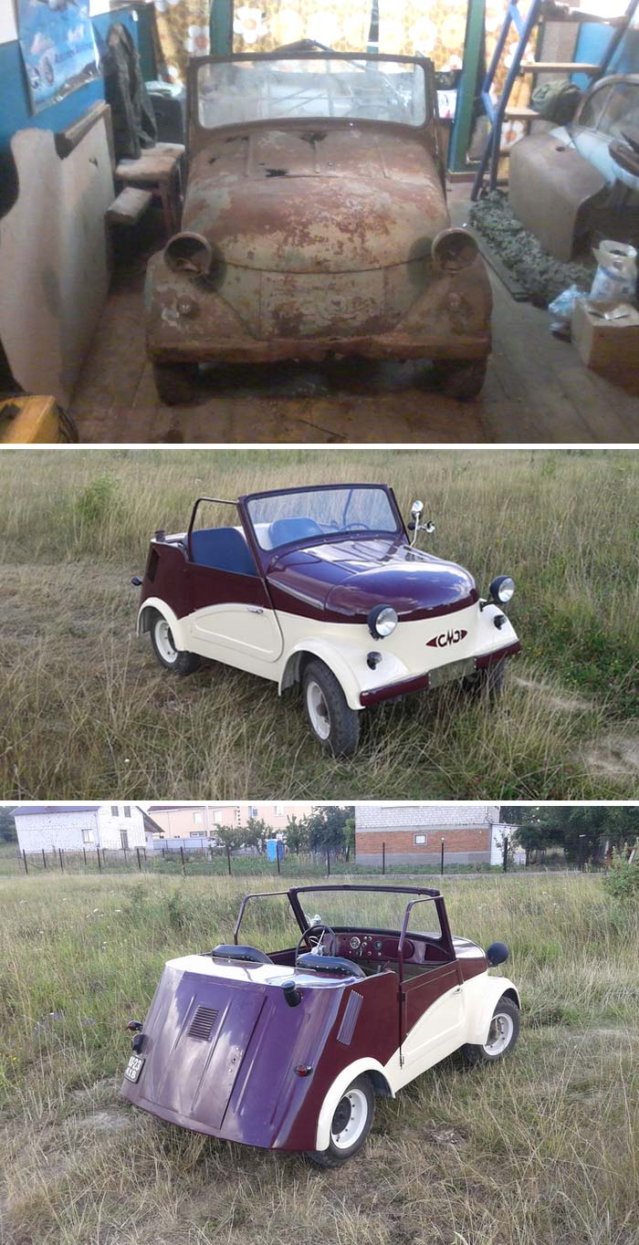 Morgunovka (SeAZ S-3A) a Soviet microcar produced by the Serpukhov Motor Plant (SeAZ) during the 1950s and 1960s. The nickname "Morgunovka" came from a comedic film in which the car appeared, associated with the actor Yevgeny Morgunov.