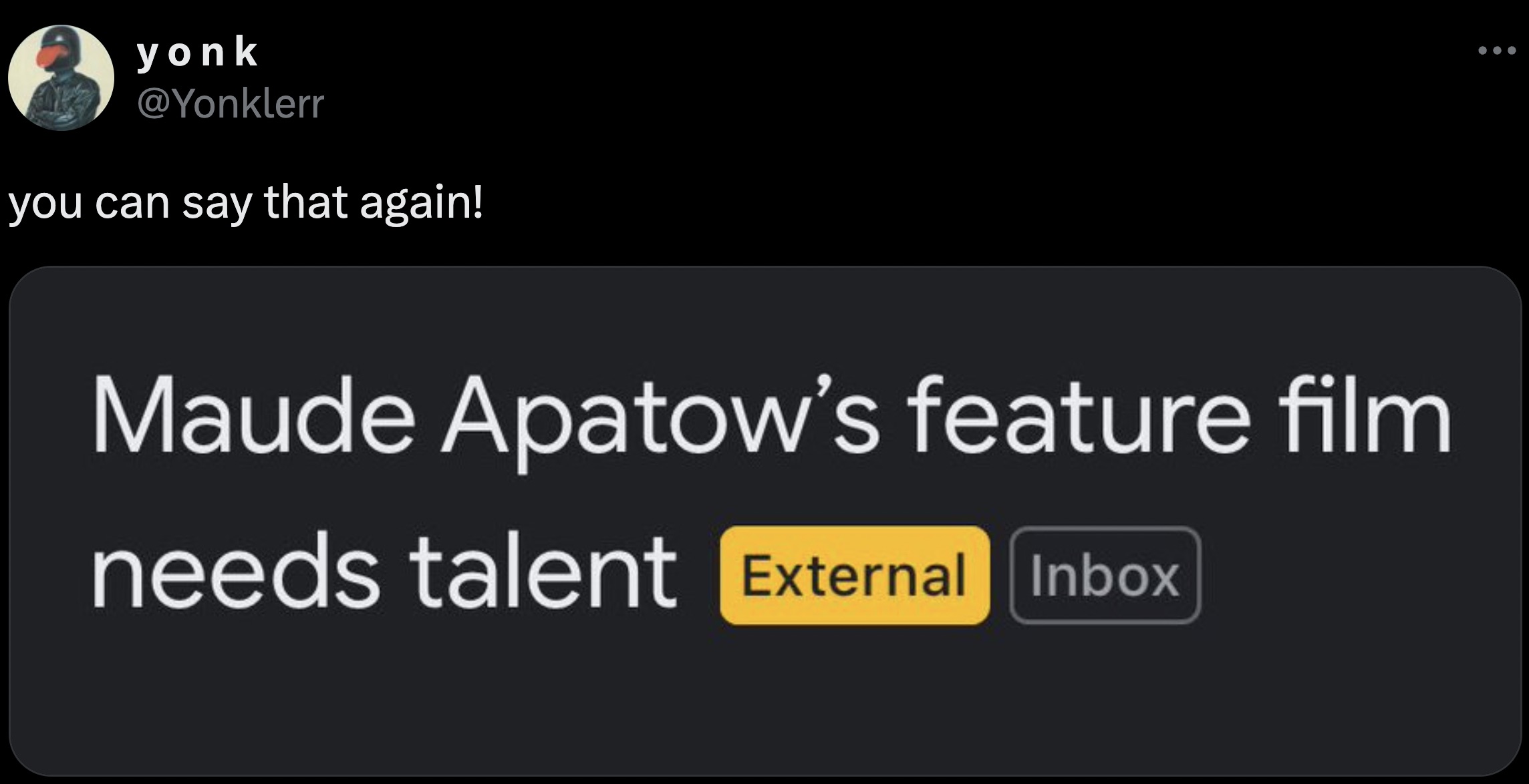 screenshot - yonk you can say that again! Maude Apatow's feature film needs talent External Inbox