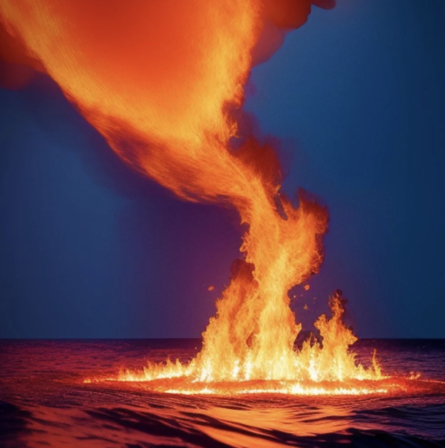 fire on the ocean