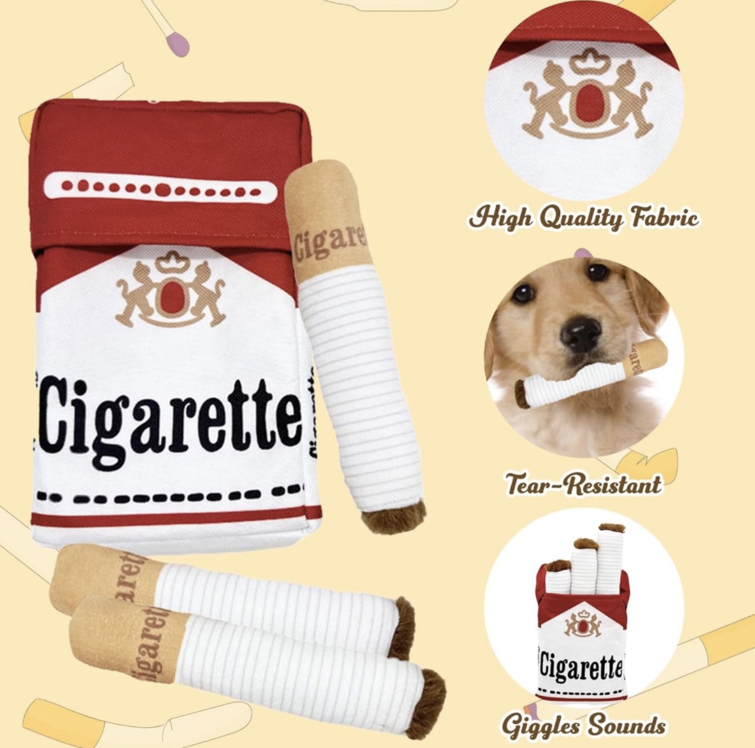 marlboro dog toy - Cigare High Quality Fabric Cigarette TearResistant aret igaret Cigarette Giggles Sounds are