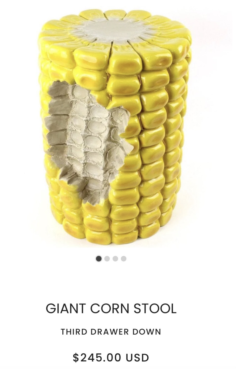 corn on the cob stool - Giant Corn Stool Third Drawer Down $245.00 Usd