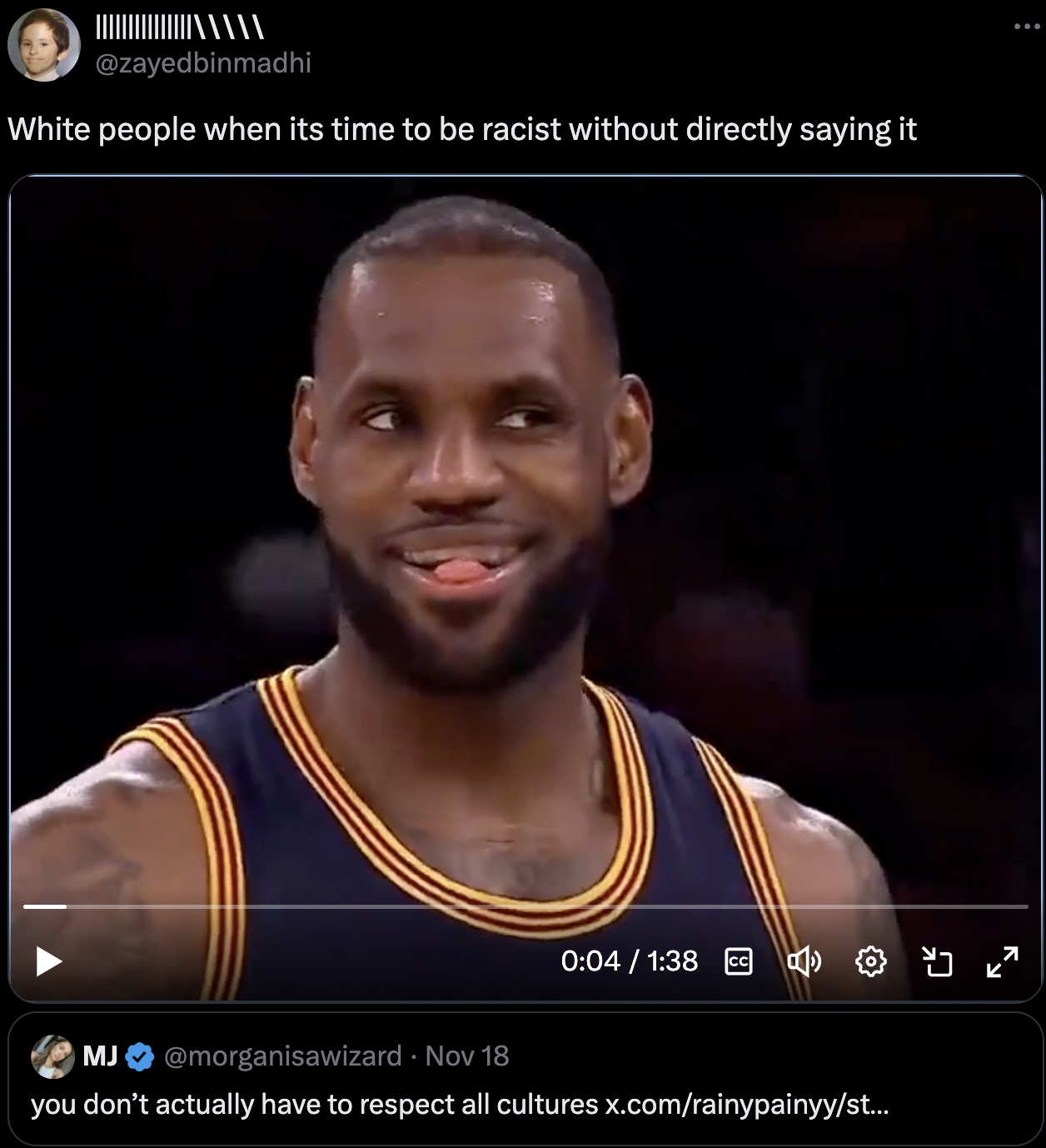 photo caption - binmadhi White people when its time to be racist without directly saying it Cc Mj Nov 18 you don't actually have to respect all cultures x.comrainypainyyst... ...