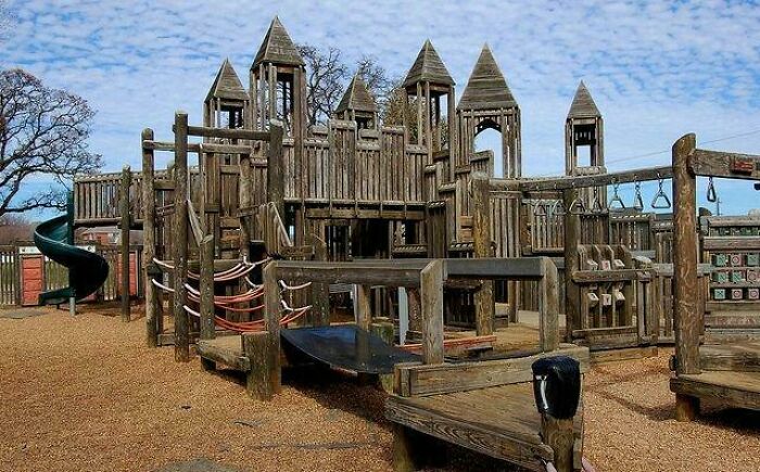 Those epic wooden playgrounds, some were massive and had hidden passage ways.