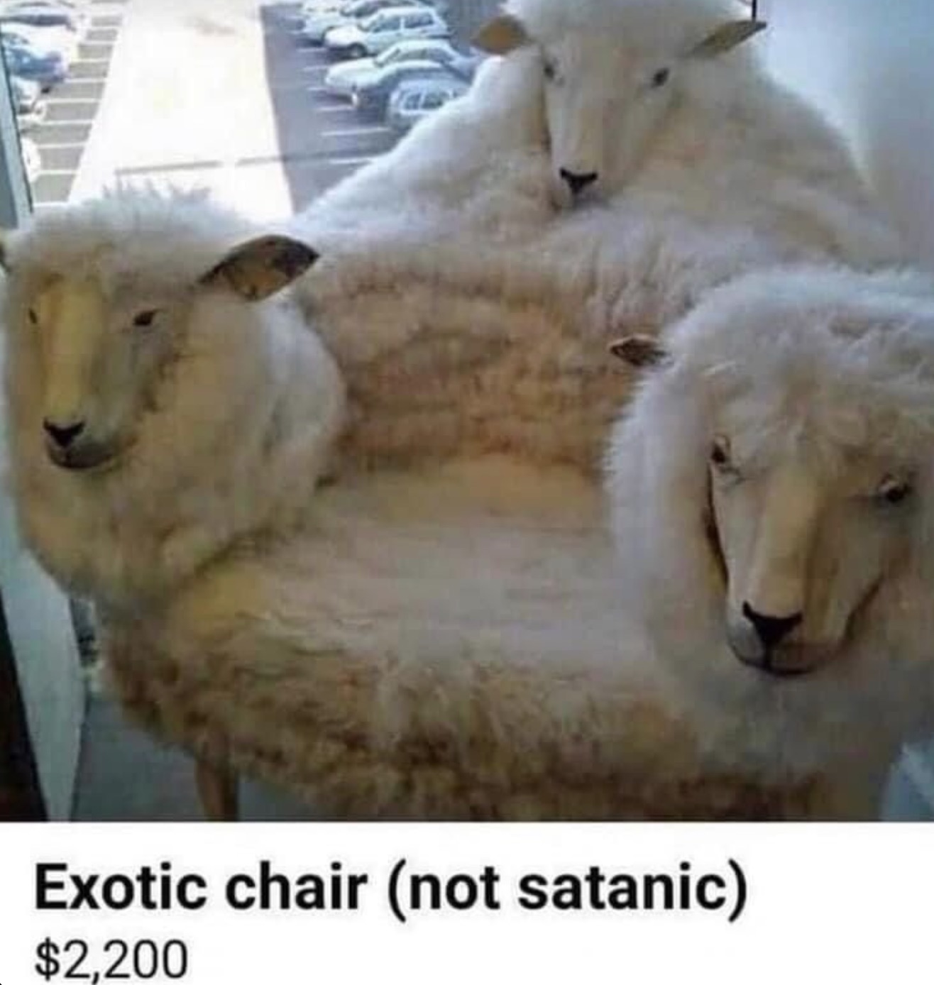 three headed sheep chair - Exotic chair not satanic $2,200