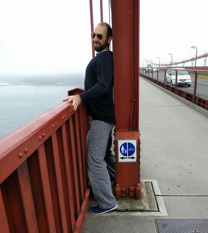 The Golden Gate Bridge is much more bicycle friendly than pedestrian friendly at certain points.