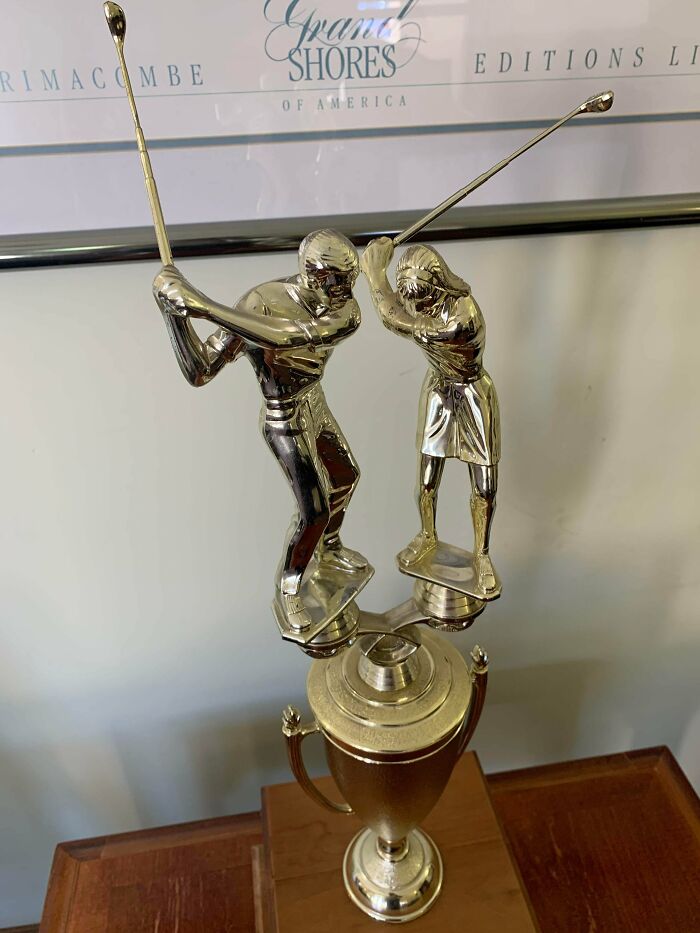 Is this a trophy for golfing or domestic assault?