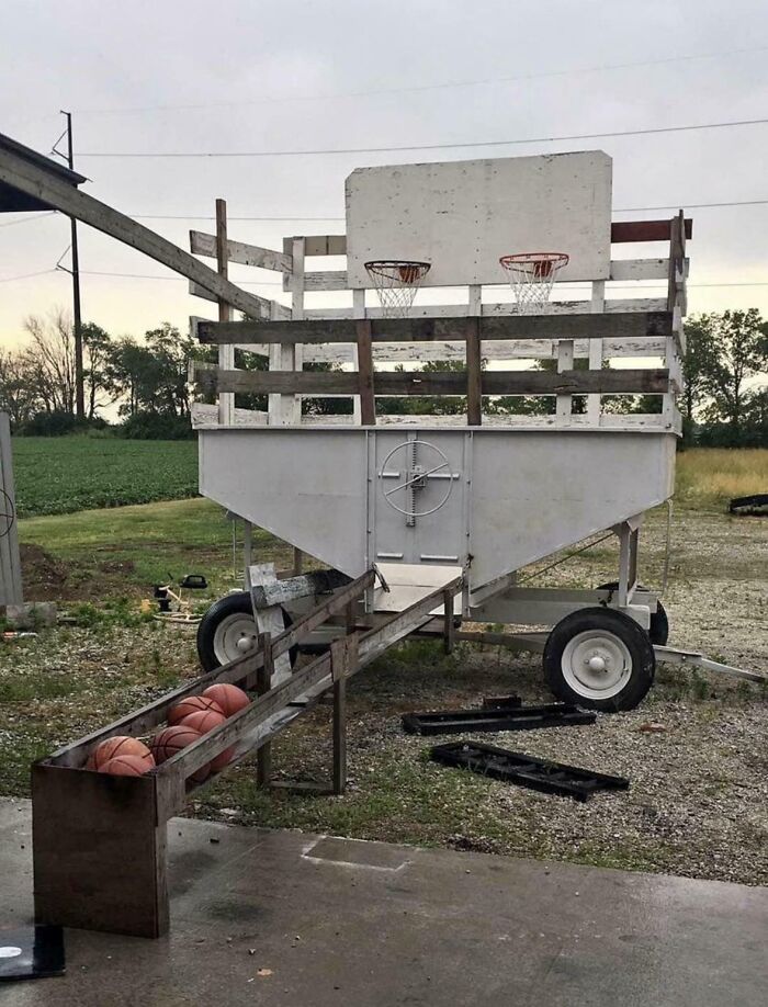 A clever way to practice your basketball shooting skills.