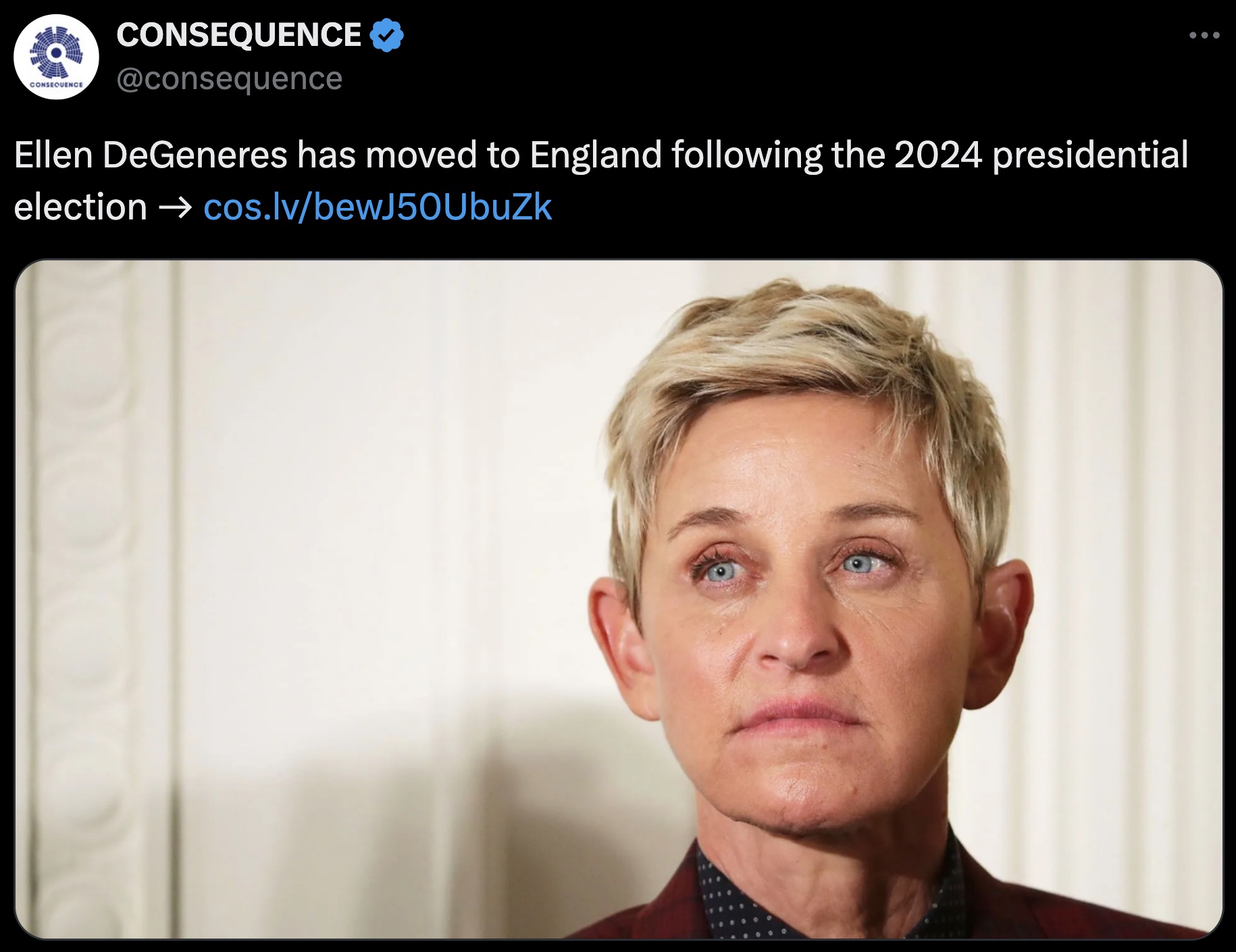 diddy ellen degeneres - Consequence Consequence Ellen DeGeneres has moved to England ing the 2024 presidential election cos.lvbewJ50UbuZk ...