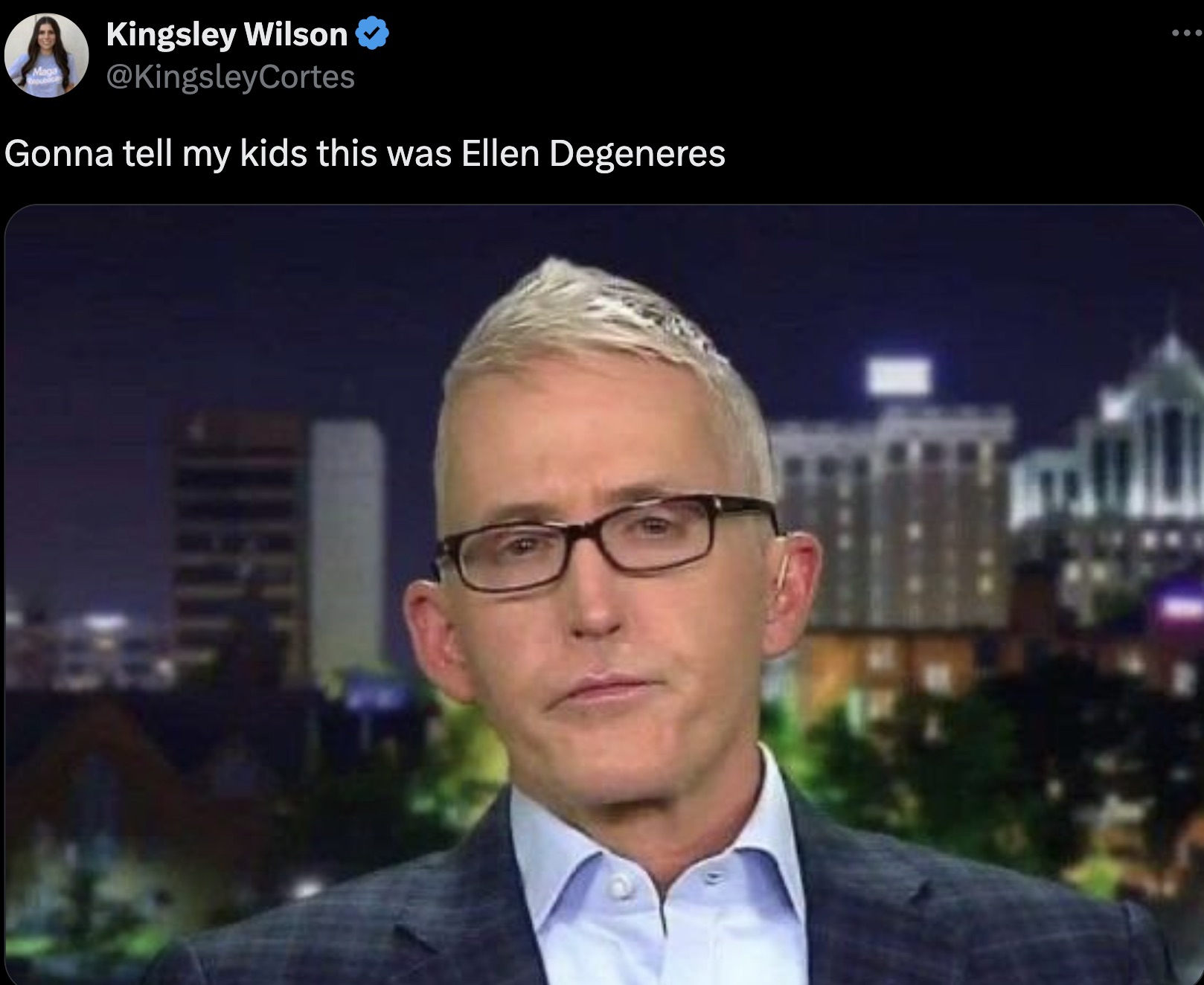 Trey Gowdy - Kingsley Wilson Gonna tell my kids this was Ellen Degeneres ...