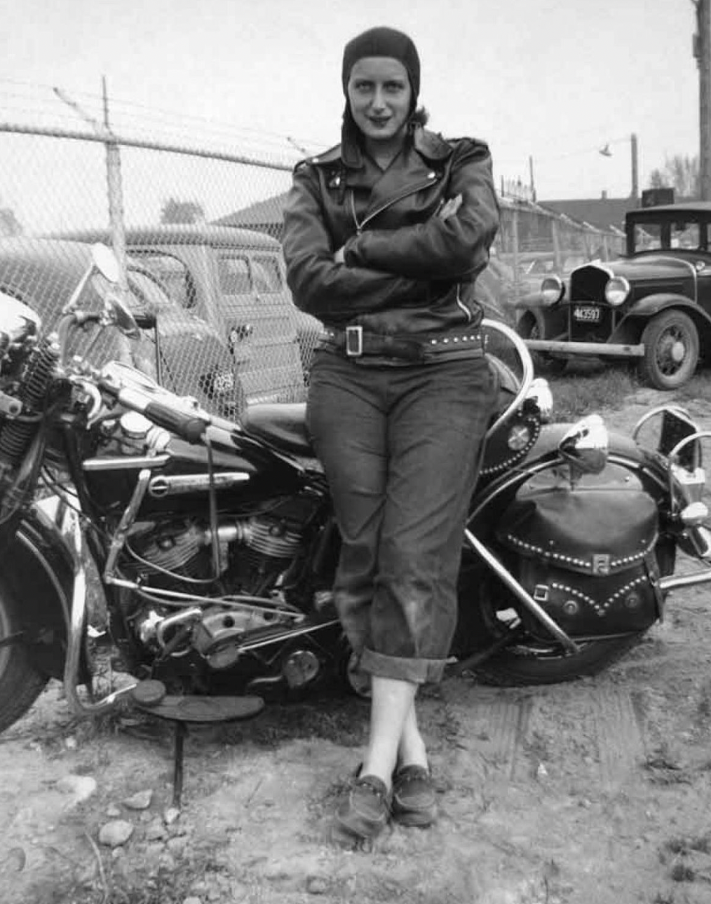 1950s leather jacket women