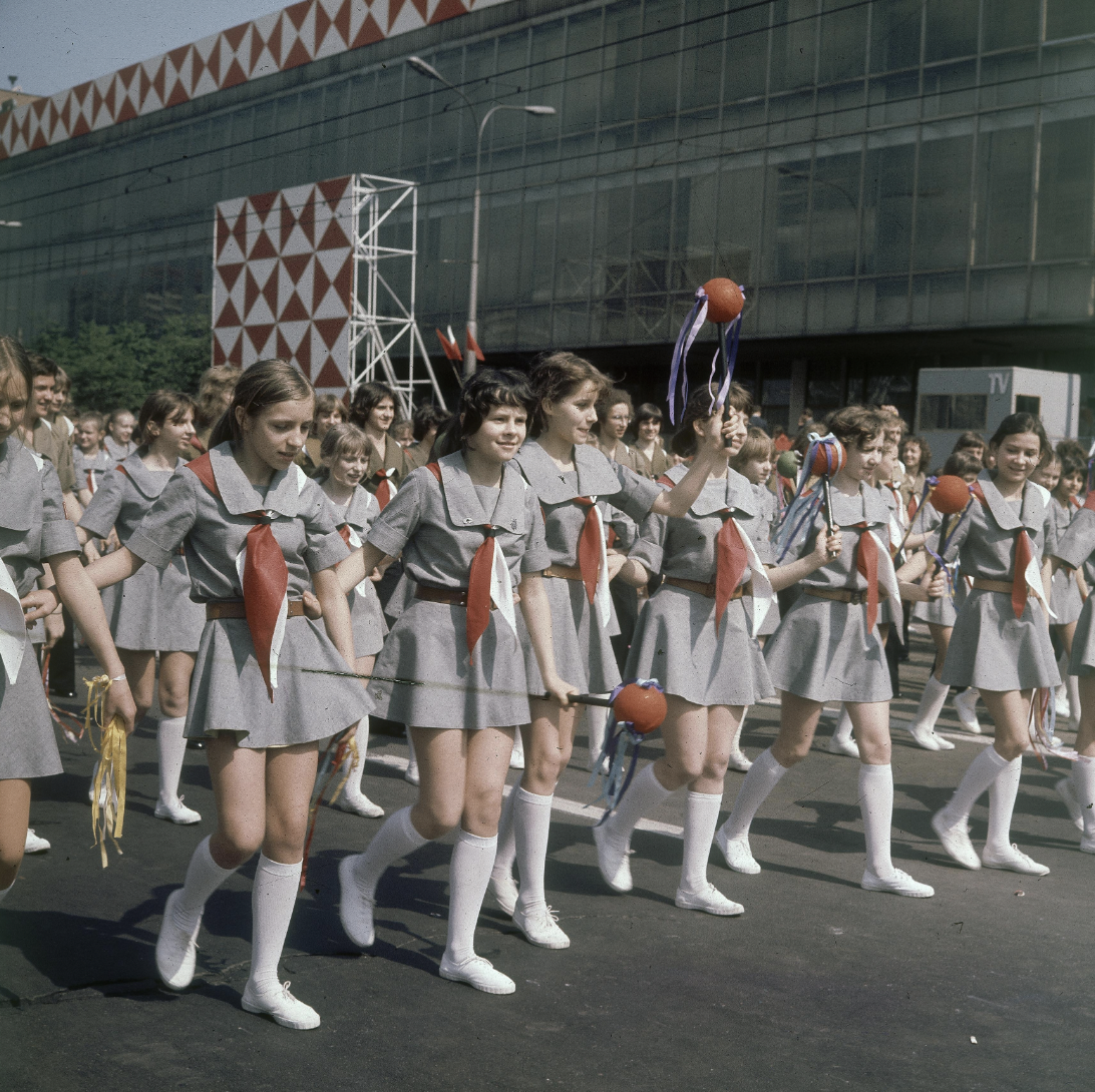 May Day demonstration in Warsaw, Poland, 1974.