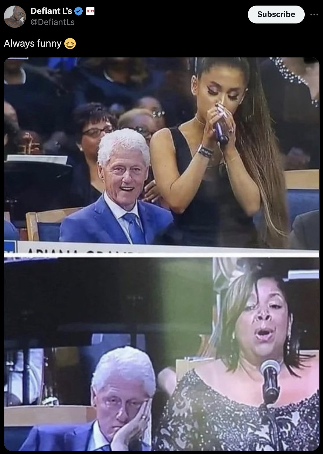 bill clinton ariana grande - Defiant L's Always funny Arialta Rtm Subscribe