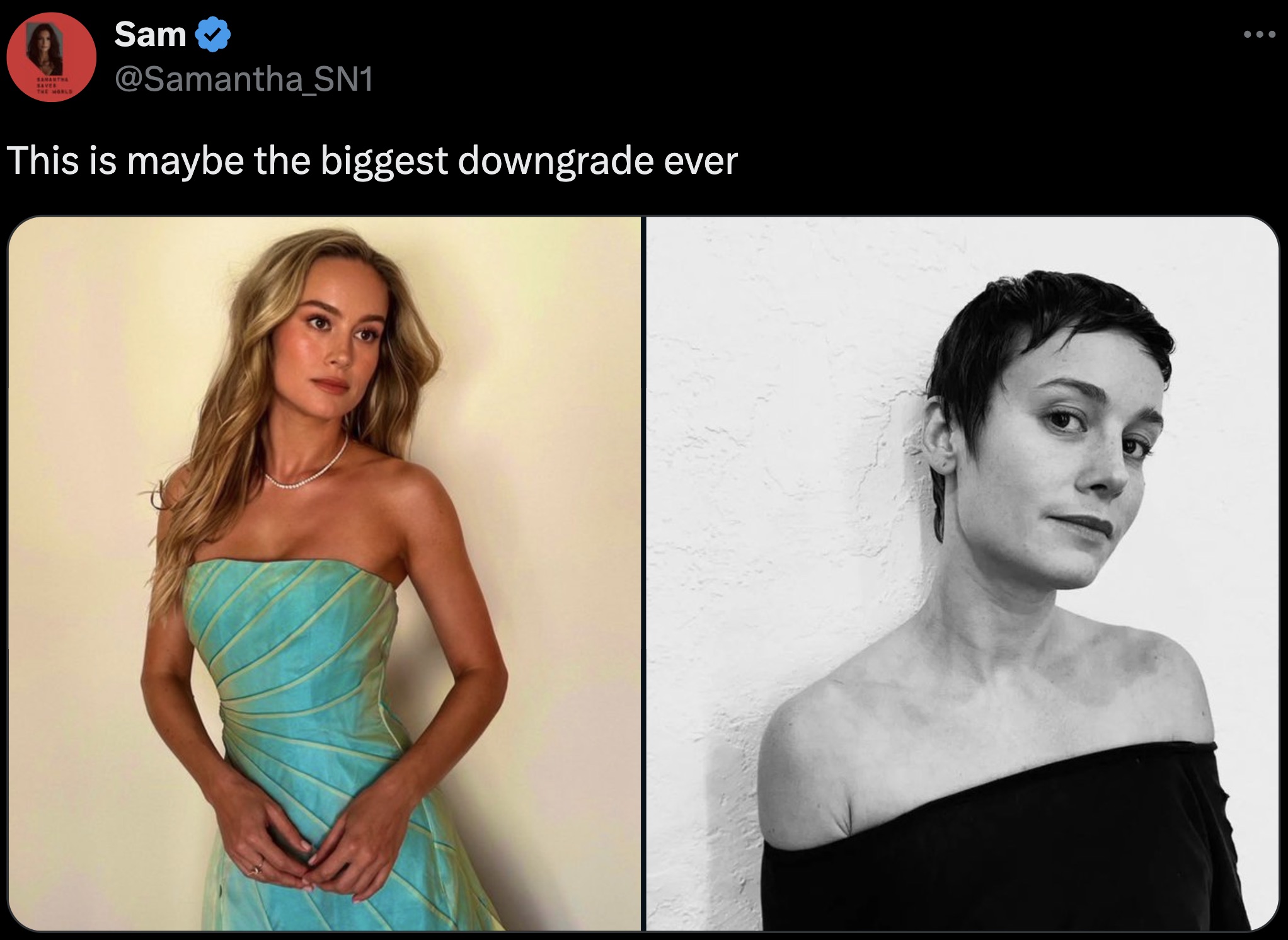 brie larson creative arts emmys - Samantha Saver The World Sam This is maybe the biggest downgrade ever