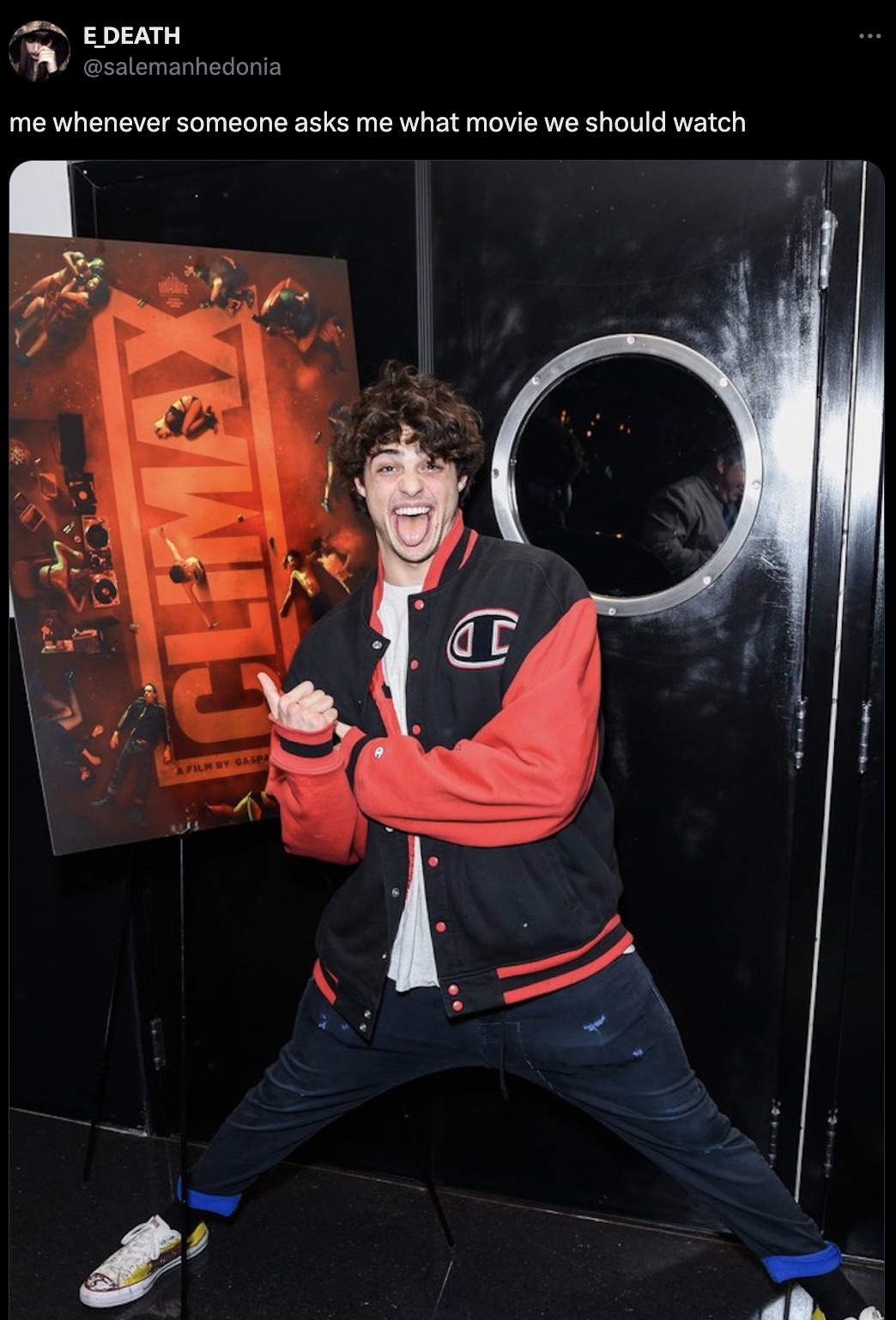 noah centineo climax premiere - E_DEATH me whenever someone asks me what movie we should watch Clima A Film By Gaspa C