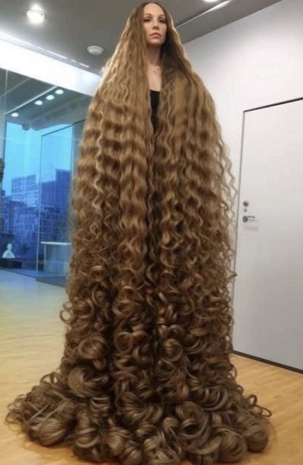 floor length curly hair