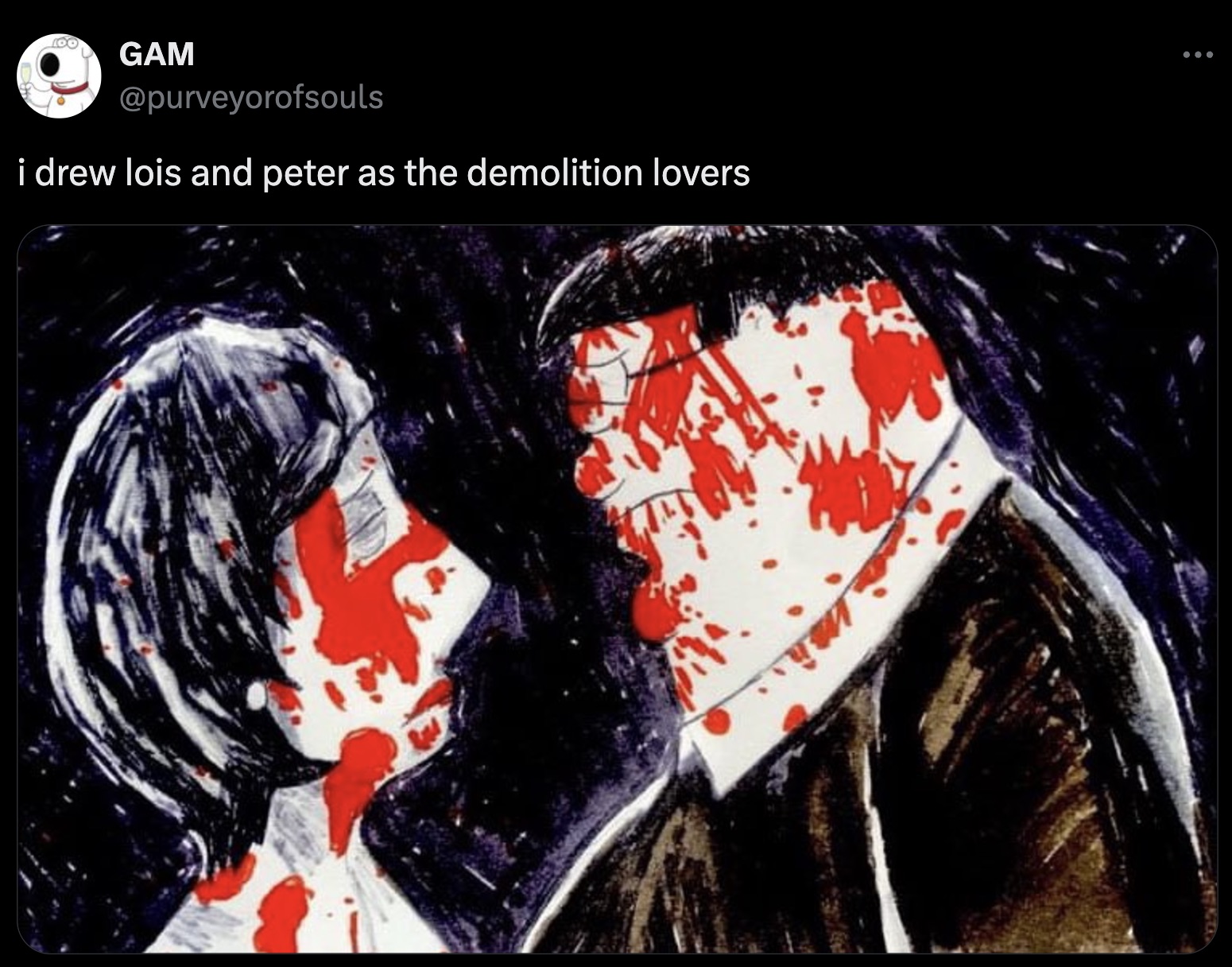 modern art - 100 Gam i drew lois and peter as the demolition lovers