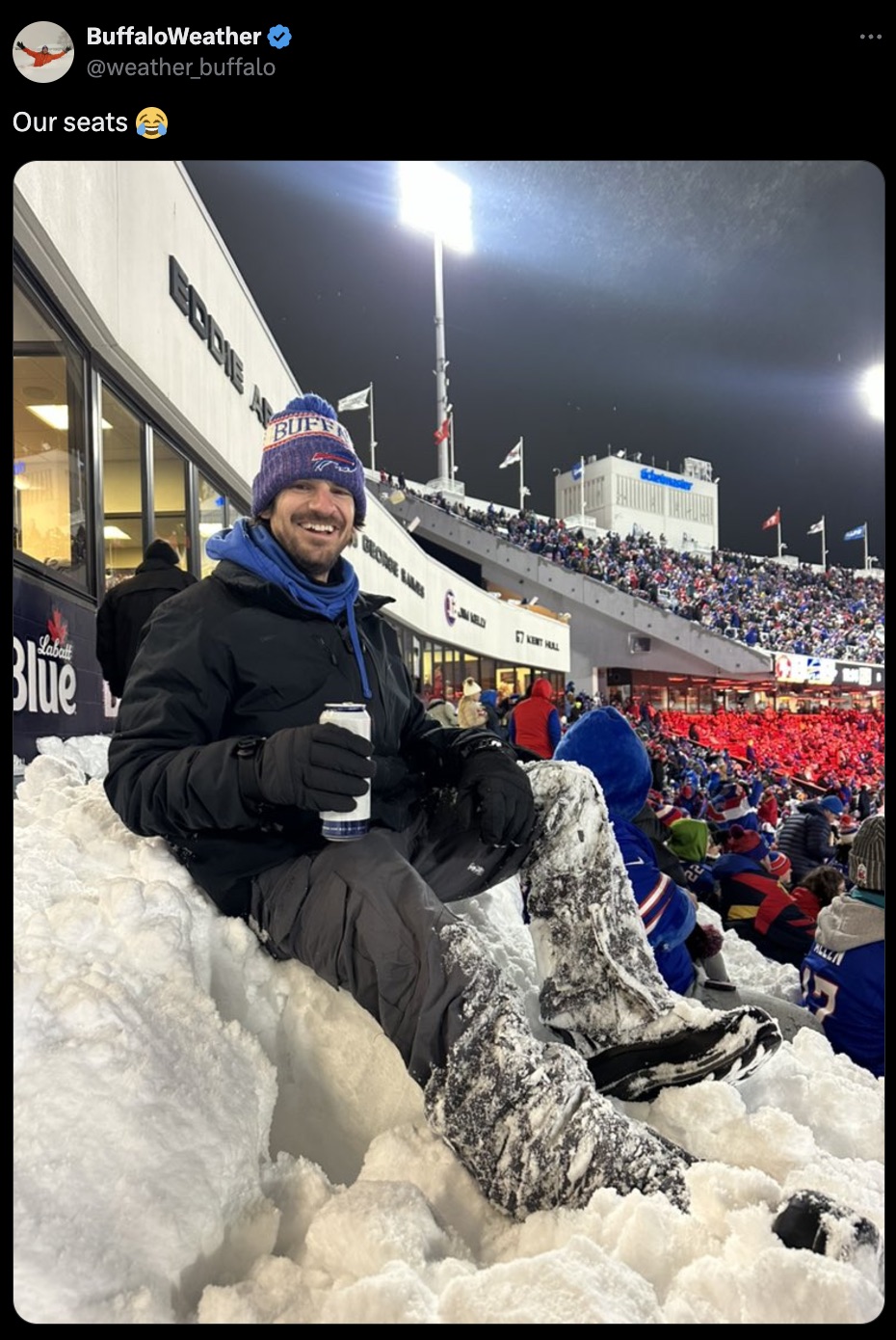 snow - BuffaloWeather Our seats Eddie Labatt Be Bu Alll