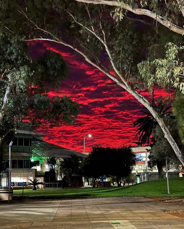 A sunrise in Alice Springs, Australia.