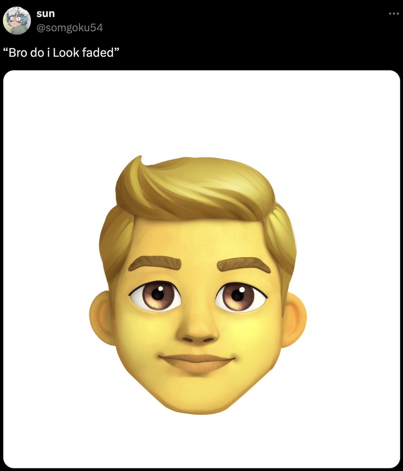 man emoji twitter - sun "Bro do i Look faded"