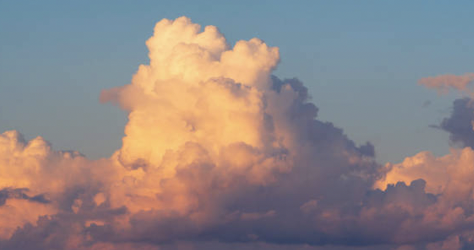 sunset fluffy clouds