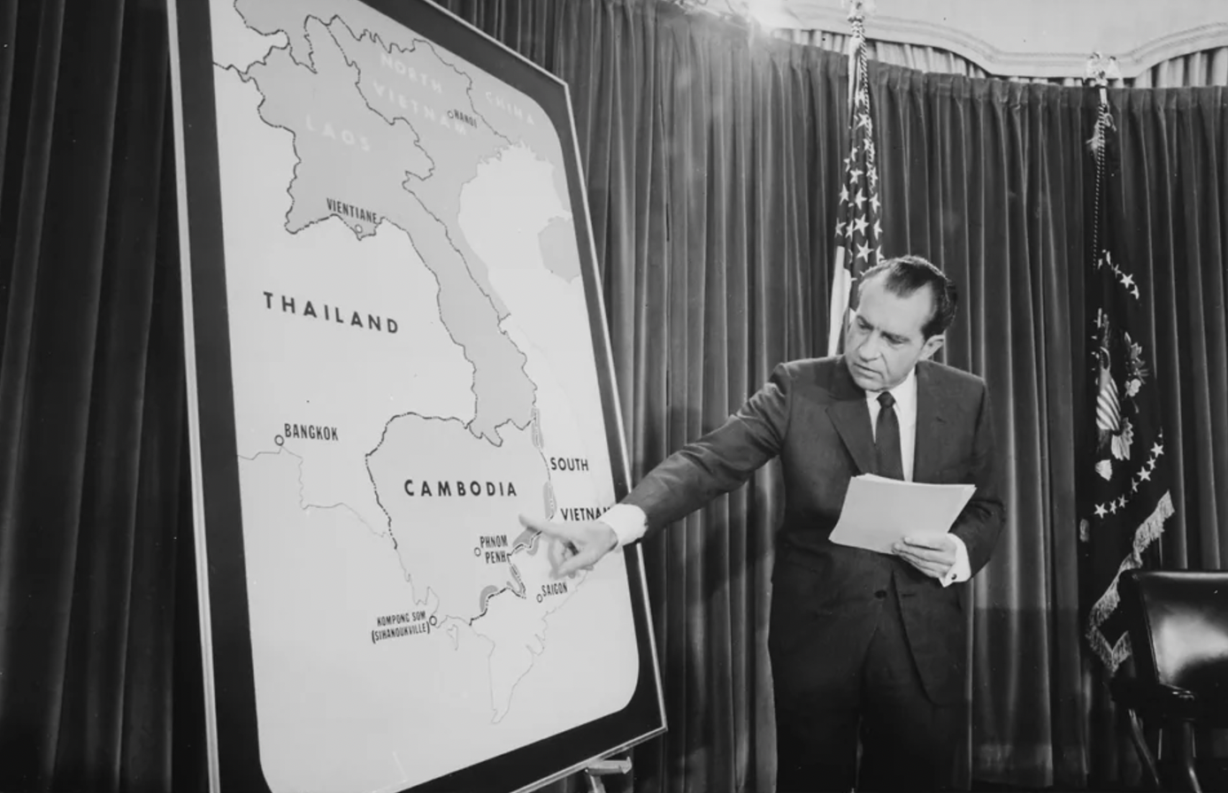 On April 30th, 1970, in a televised address to the nation, President Nixon announced the Cambodian campaign.