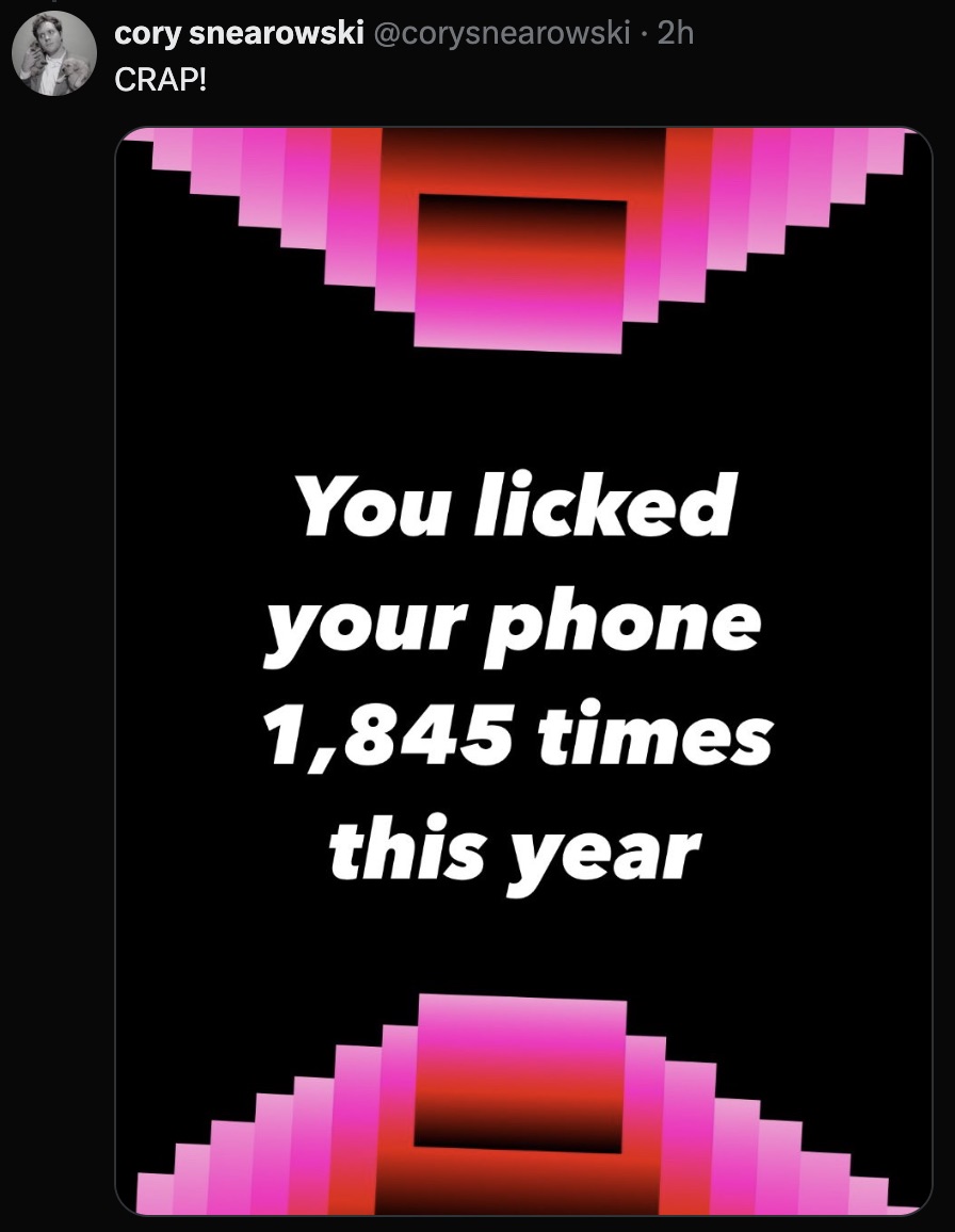 Area Rug - cory snearowski 2h Crap! You licked your phone 1,845 times this year