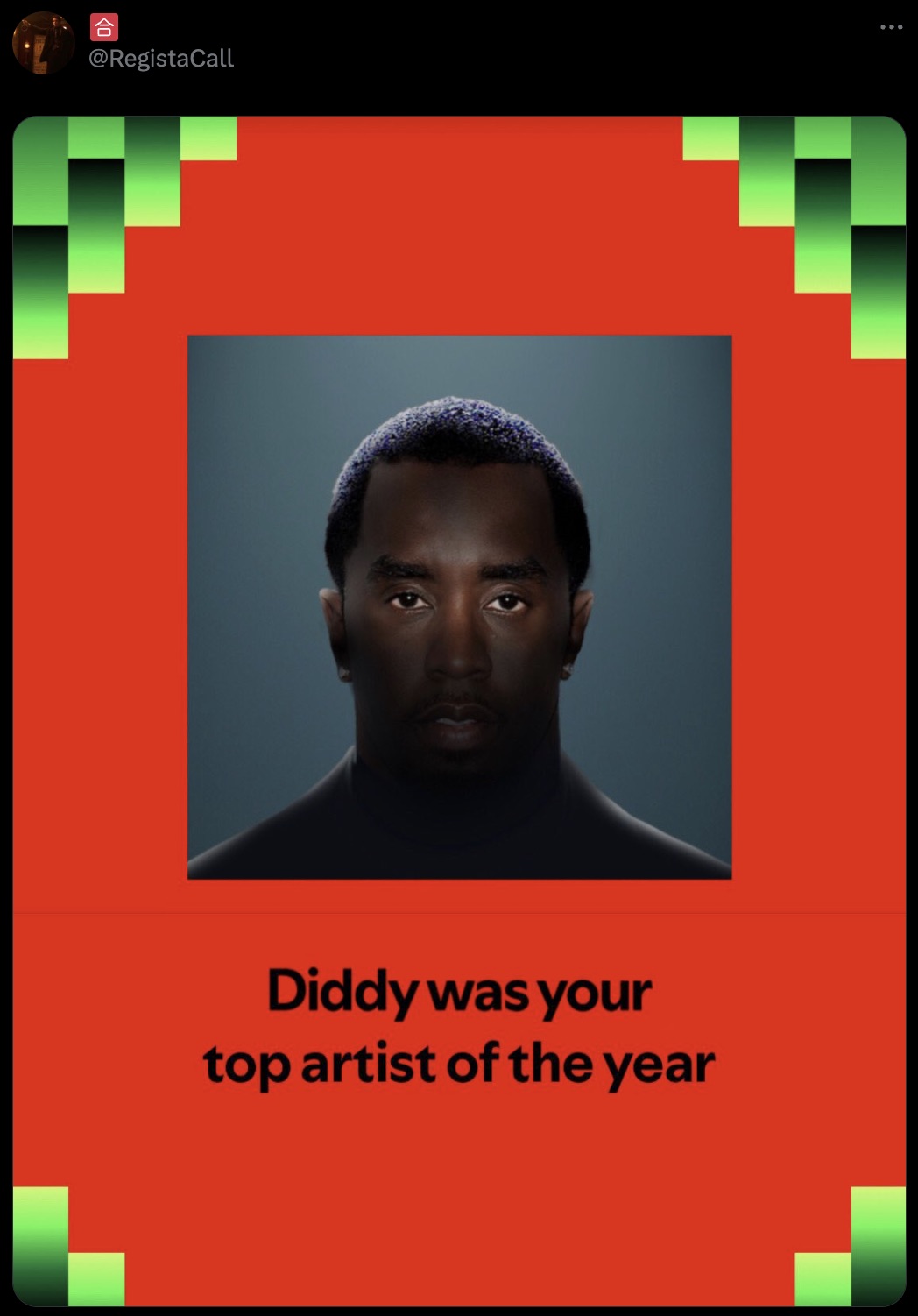 poster - 80 H Diddy was your top artist of the year