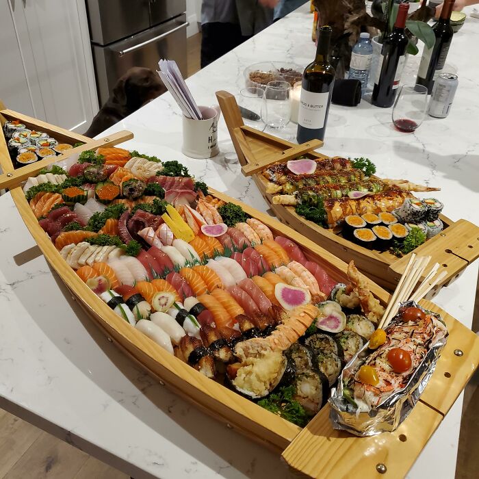 This incredible sushi-boat is ready to hit the high seas!