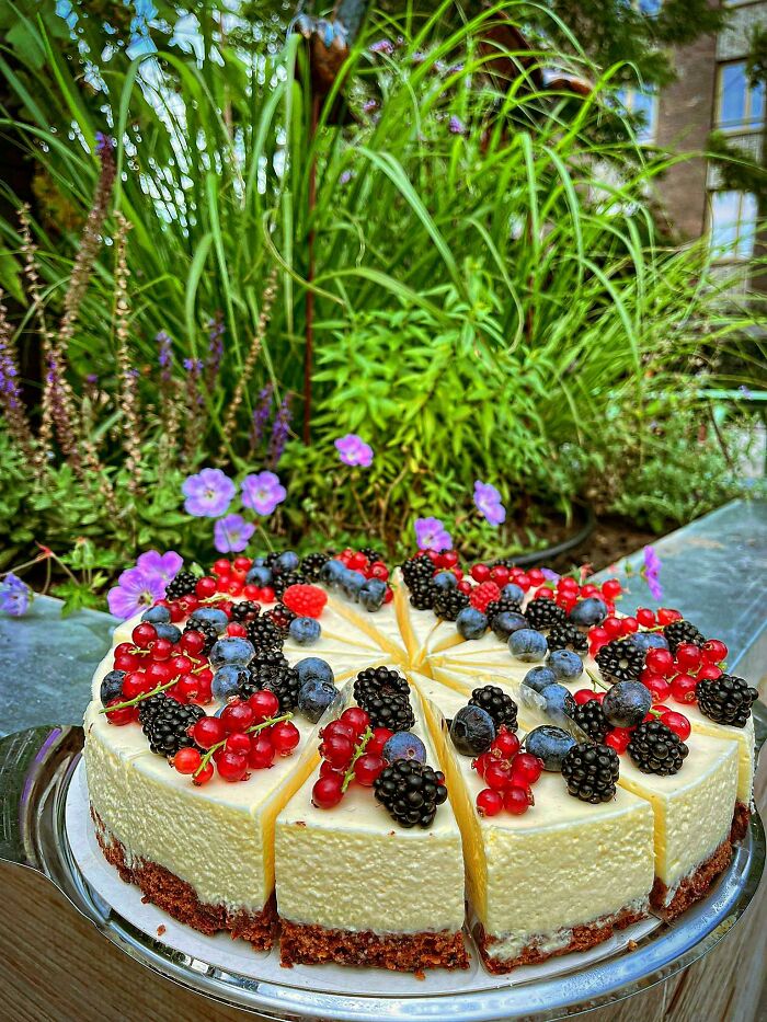 The fresh fruit on this White Chocolate-Mousse Pie looks delicious!