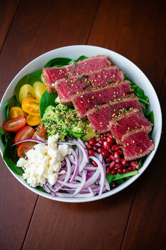 A delicious looking Ahi (Tuna) salad.