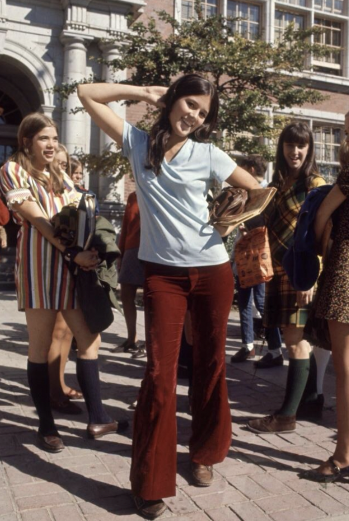 Student poses outside, 1970.