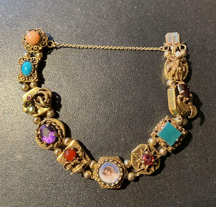 "My great aunt gave me this gorgeous antique slide bracelet.