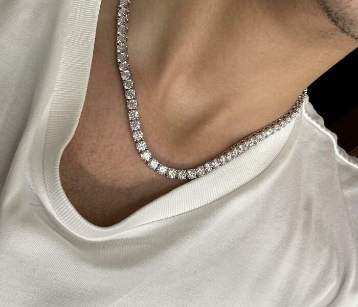 "A natural diamond tennis necklace from my Aunt".