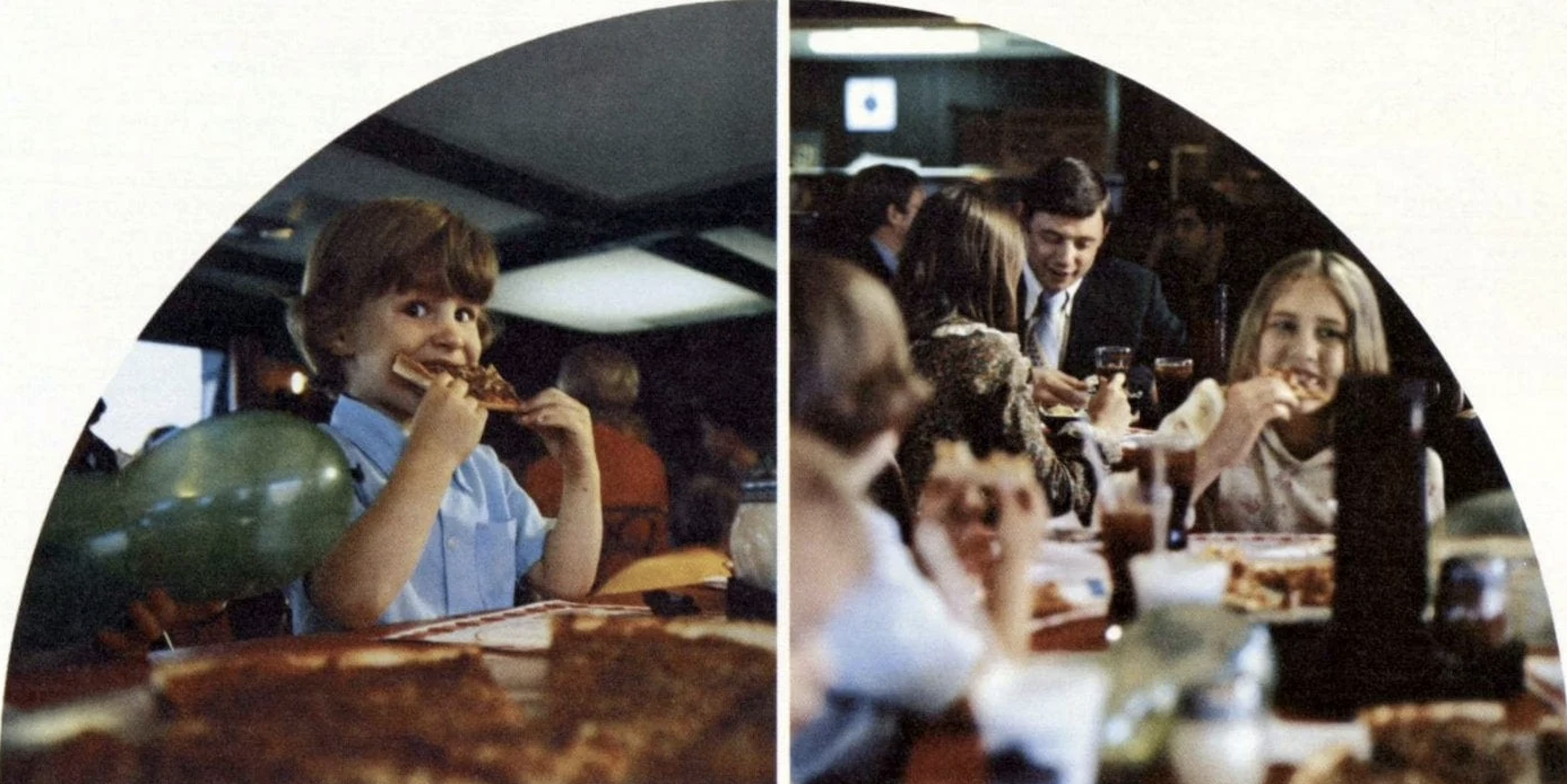 Kids enjoying their pizza in 1971.