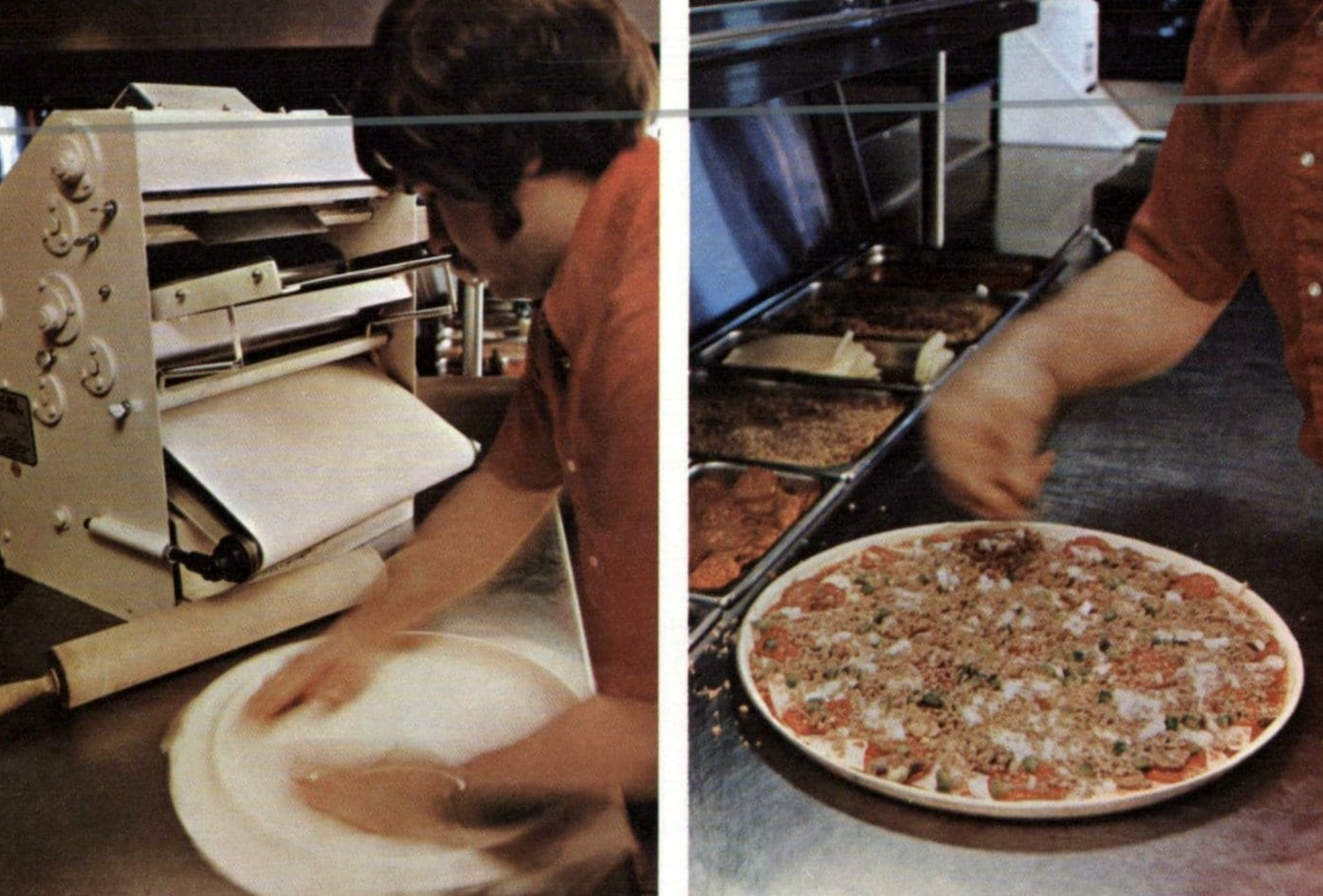 Making a ‘70s pizza. 