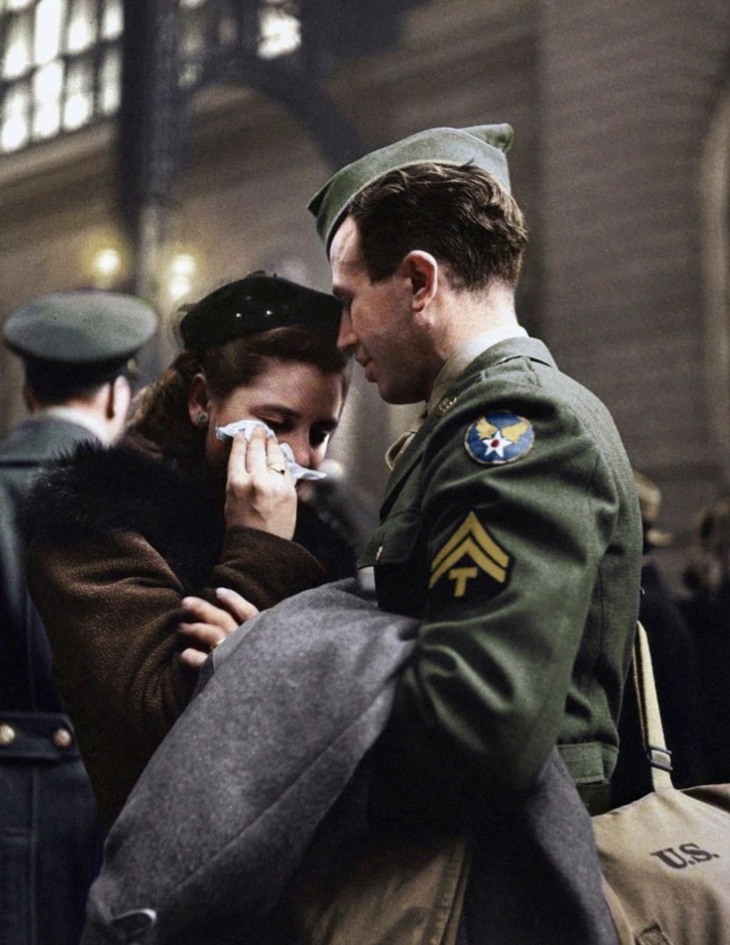 soldier saying goodbye to wife - U.S