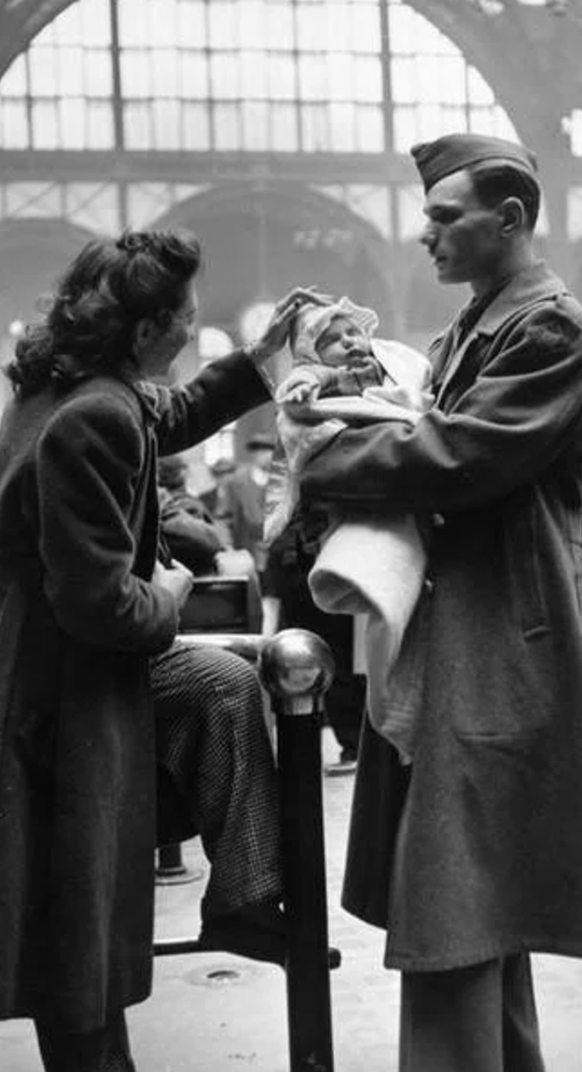 soldier saying goodbye to wife