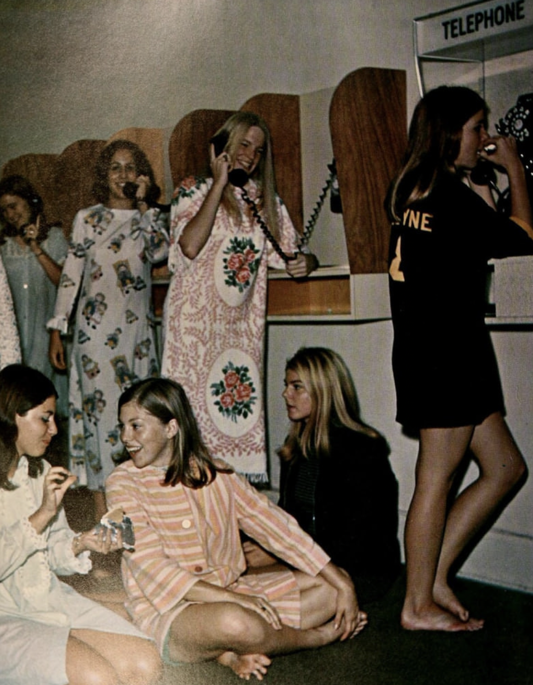 From the Freshmen women's dorm. Georgia College, Milledgeville GA, 1970.