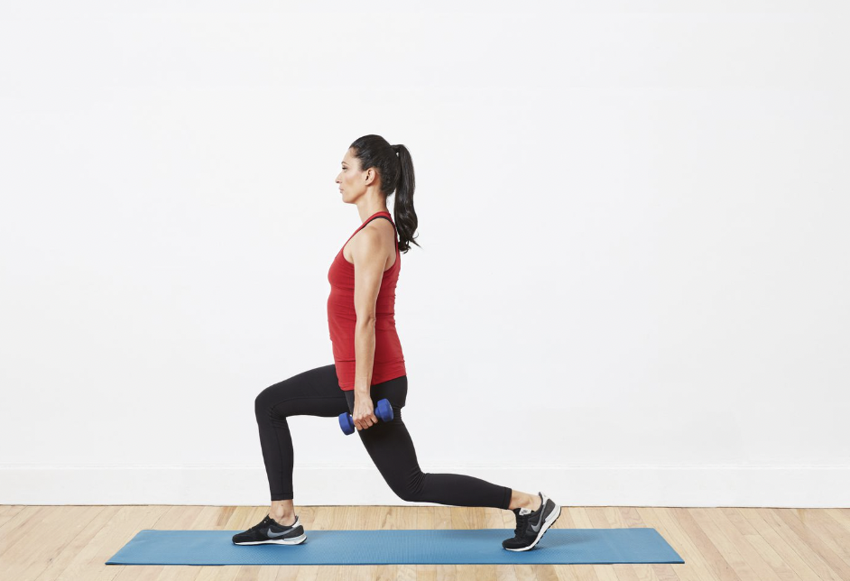 Lunges are a fantastic way to keep your legs engaged, while working on balance, mobility, and cardio. Throw in a few other body weight exercises to stay in shape easily. 