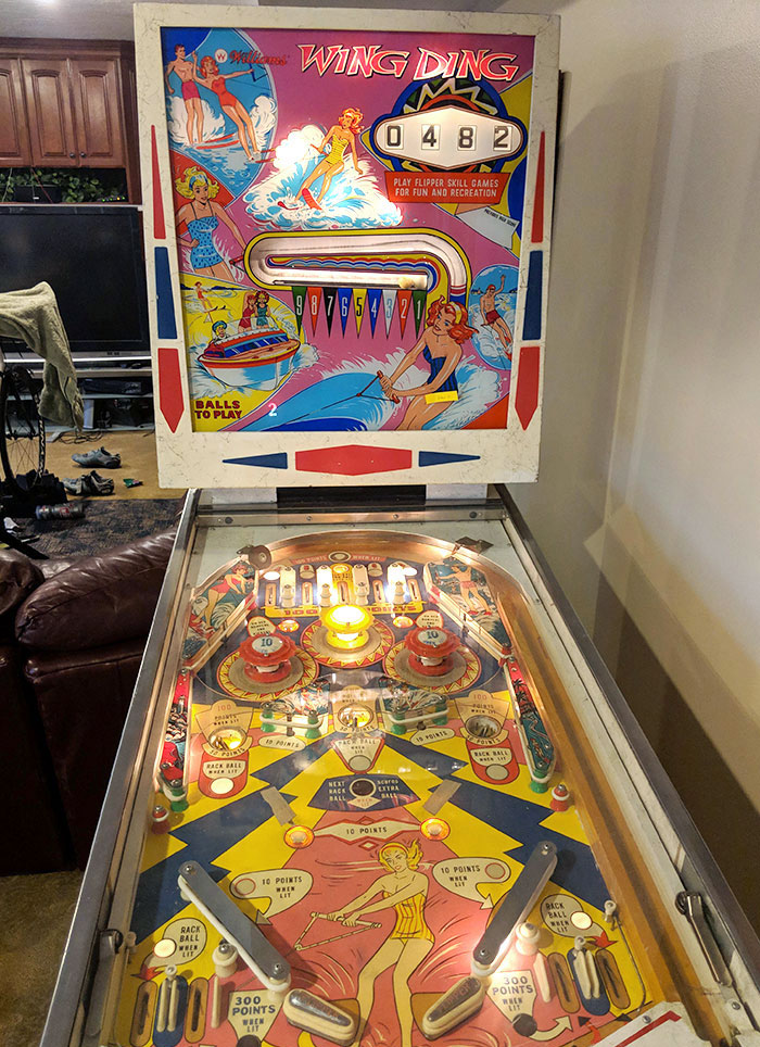 "Got my Grandma's pinball machine from 1964."