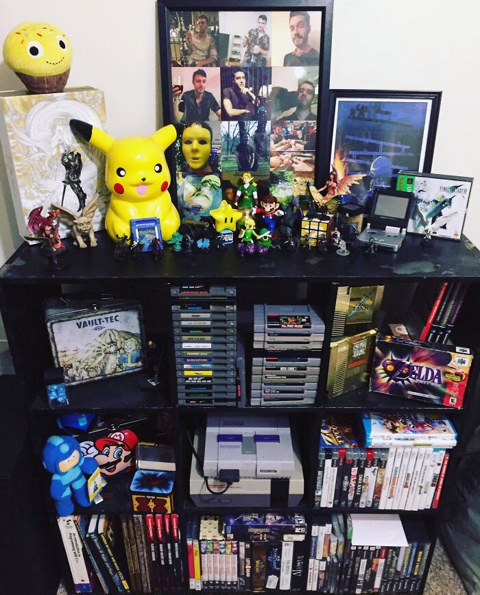 "My best friend passed away unexpectedly a few months ago. We were both extremely avid gamers, and I inherited his tangible collection and added it to my much smaller one as a tribute to him."