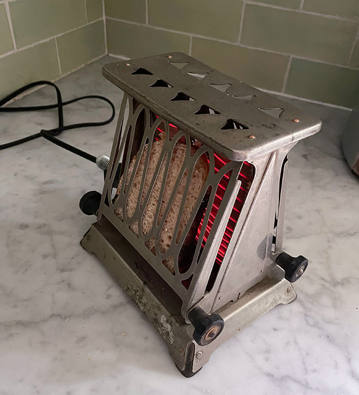 "This came from my Grandparent's estate, a 1920's era toaster that still works great to this day!"